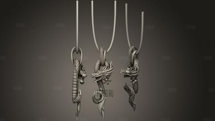 Dragon pendant stl model for CNC
